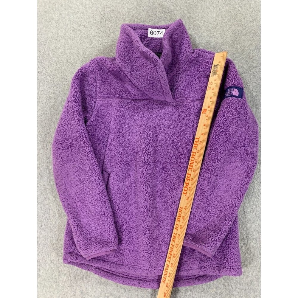 The North Face Sherpa Fleece Pullover Sweater (Girl's Large) Purple - Picture 4 of 5